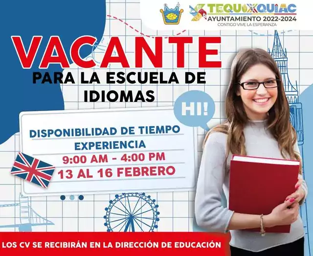 ¡Estamos buscando docentes de Ingles La Direccion de Educacion convoca jpg