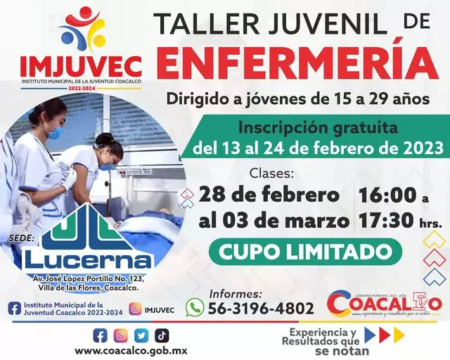 ¡Participa en el taller de Enfermeria organizado por el Instituto jpg