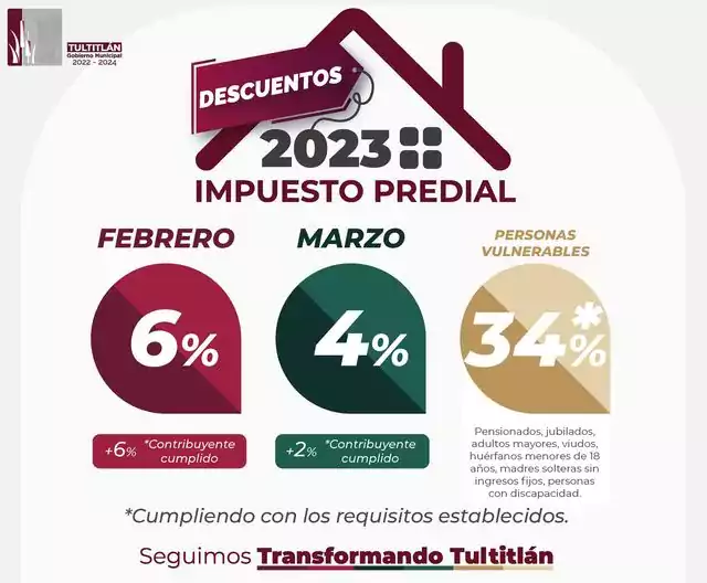 ¡¡APROVECHA el descuento de Impuesto Predial 2023 de FEBRERO jpg