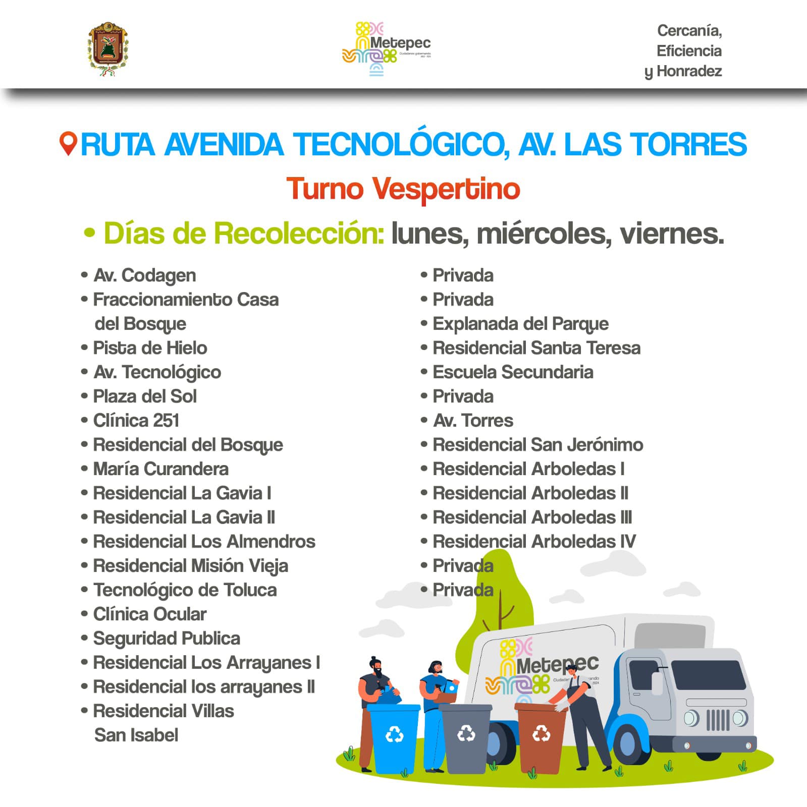 1678907902 746 Vecinos aqui les dejamos algunas rutas de los camiones recolectores