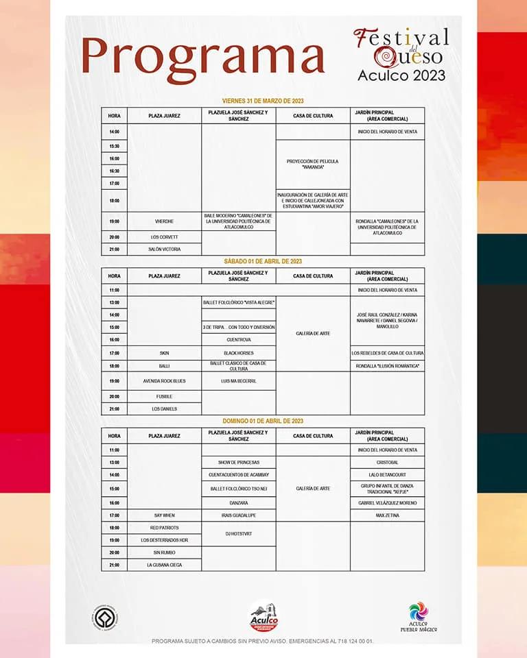 1678909885 Compartimos el programa del Festival del Queso Aculco 2023 jpg