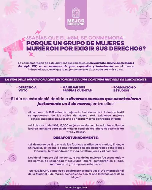 Conoce el origen del DiaInternacionaldelaMujer MejorGobiernoTecamac jpg