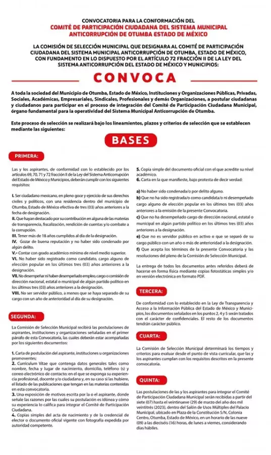 Convocatoria para la conformacion del Comite de Participacion Ciudadana del jpg