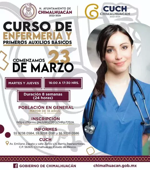 El Centro Universitario Chimalhuacan CUCH te invita al curso gratuito jpg