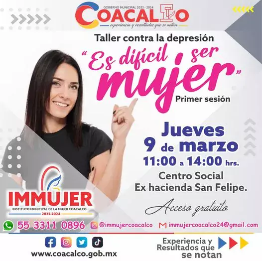 El Instituto de la Mujer Coacalco 2022 2024 te invita a jpg