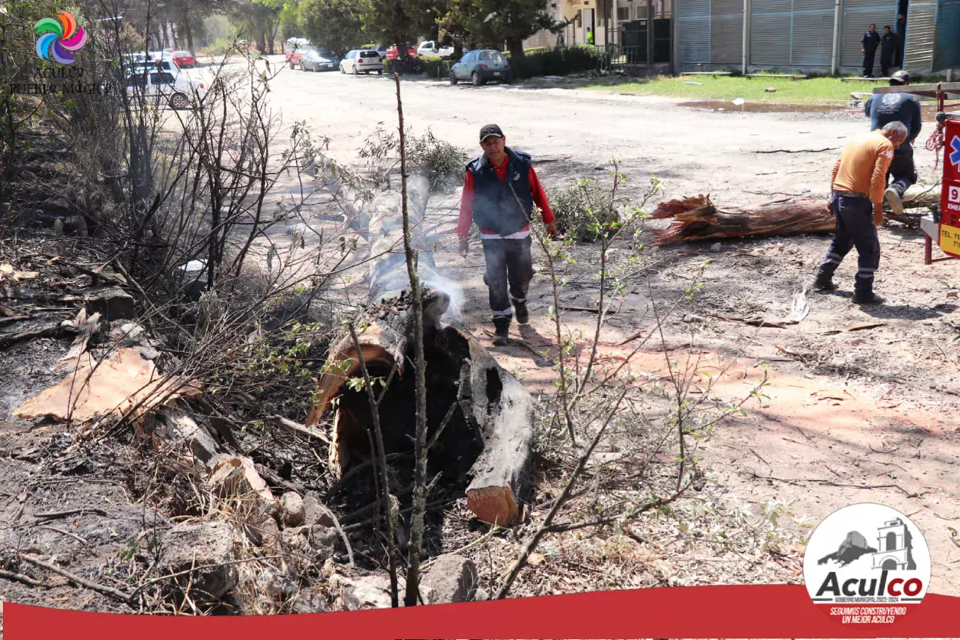 El dia de hoy elementos de Proteccion Civil y Bomberos jpg