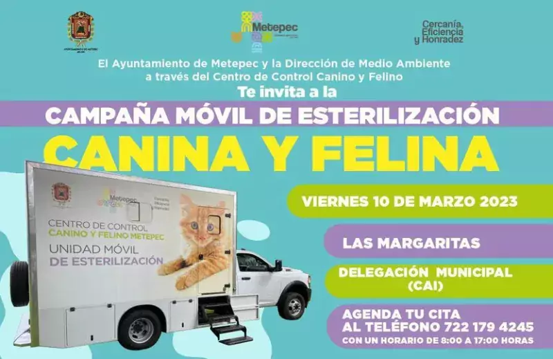 Manana hay campana movil de esterilizacion en Las Margaritas Agenda jpg