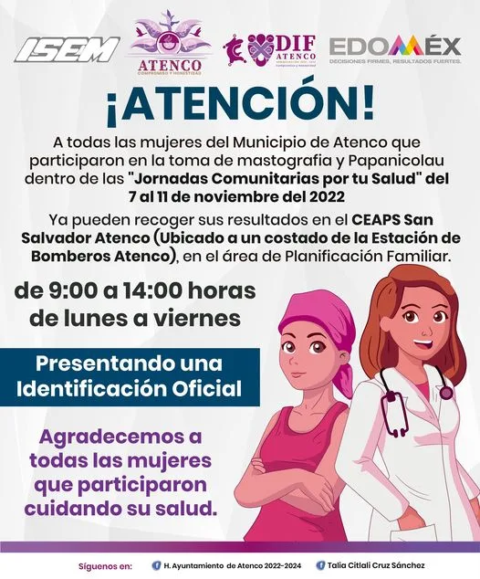 ¡ATENCION A todas las mujeres del Municipio de Atenco que jpg