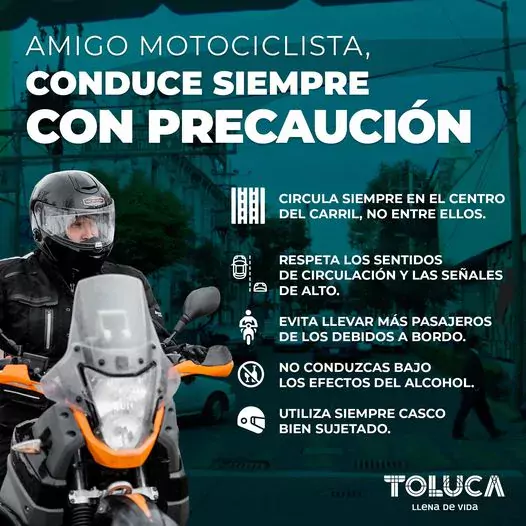 ¡Amigo motociclista unidos podemos prevenir accidentes Lleva siempre contig jpg