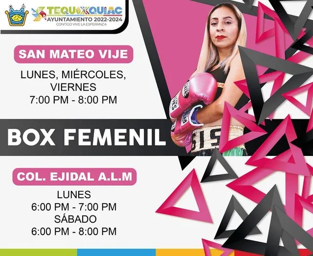 ¡Asiste a las clases gratuitas de Boxeo Femenil en los jpg