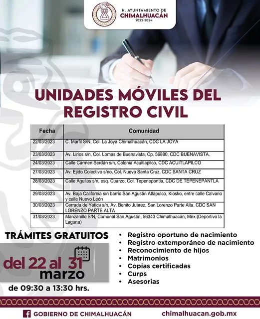 ¿Necesitas realizar tramites en el Registro Civil jpg