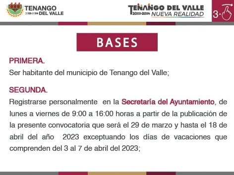 1680363436 326 El Ayuntamiento de Tenango del Valle convoca a ciudadanos a