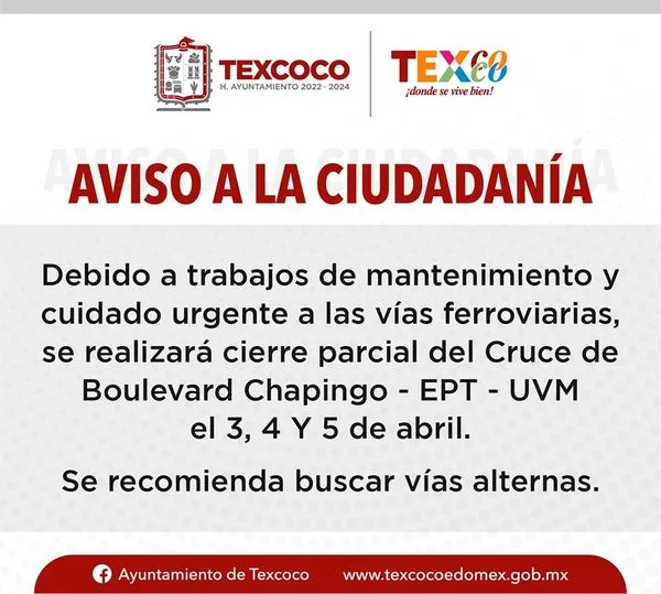 1680459165 AVISO IMPORTANTE Por cierre parcial de vialidades invitamos a tomar jpg