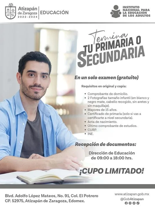 Que Nada Te Detenga Termina Tu Primaria O Secundaria En Un Sólo Examen Chec Estado De México 0254