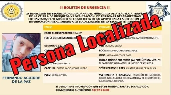 1681476165 AGRADECEMOS SU APOYO CON LA DIFUSION EL JOVEN FERNANDO AGUIRRE jpg