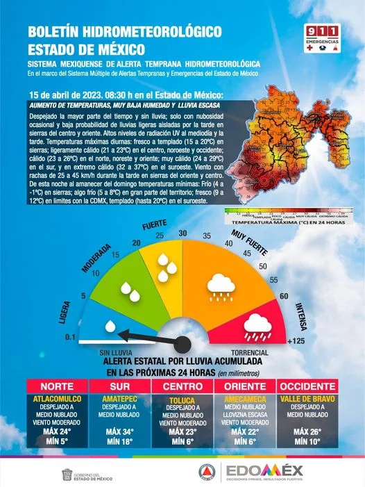 1681587835 Boletin meteorologico del Edomex15 de abril de 2023 jpg