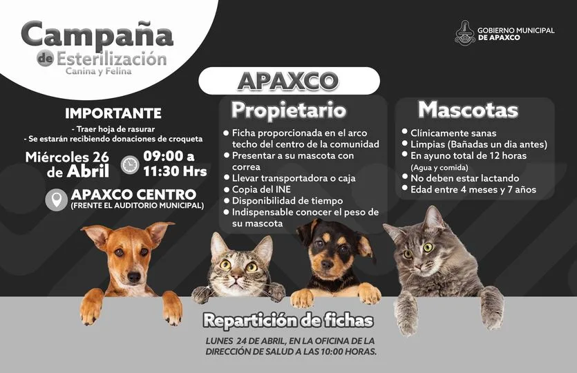 1681769035 EN APAXCO CENTRO ESTERILIZACION GRATUITA CANINA Y FELINA jpg