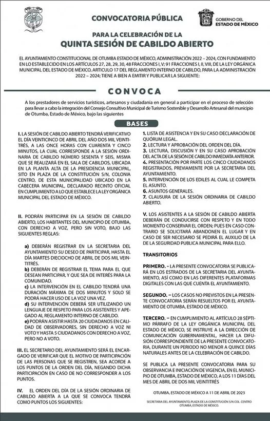 1681839047 Convocatoria publica para la celebracion de la Quinta Sesion de jpg