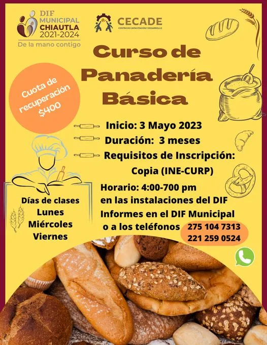 1682005789 Notequedesfuera el CECADE te invita a aprender Panaderia Basica Iniciamos jpg