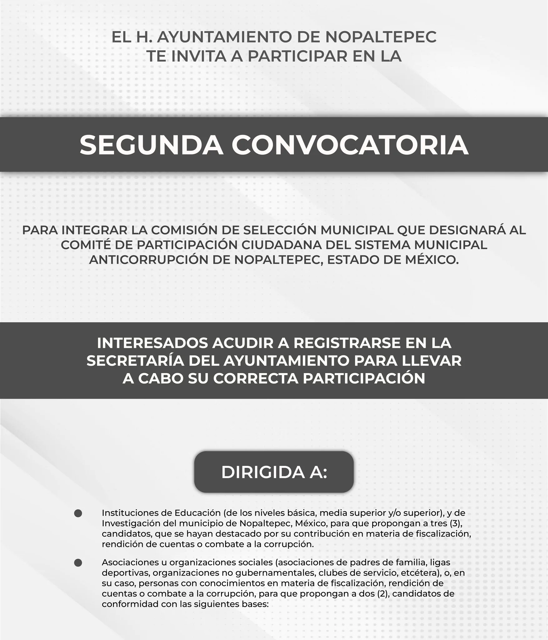 1682367703 Segunda convocatoria para integrar la comision de seleccion municipal que jpg