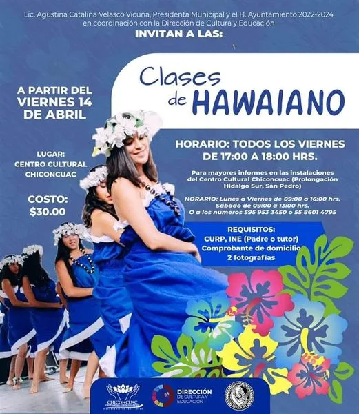 ¡Integrate a nuestras clases de Hawaiano El Ayuntamiento de Chiconcuac jpg