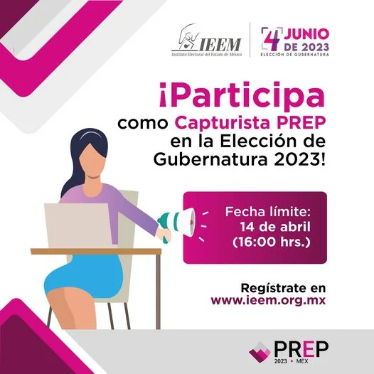 ¡Participa como Capturista PREP en la Eleccion de Gubernatura 2023 jpg