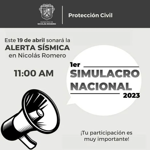 ¡Recuerda Hoy se llevara a cabo el simulacro nacional ¡Participa jpg