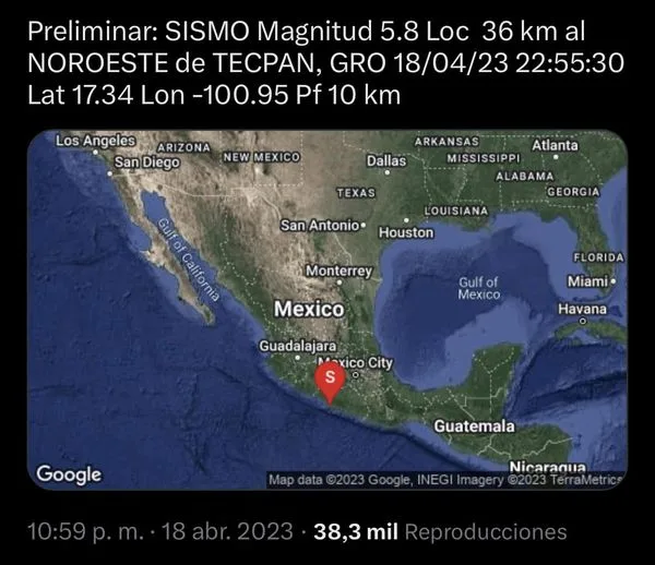 ¿Ixtapenses se encuentran bien Sismo detectado el 18 abr 23 a las jpg