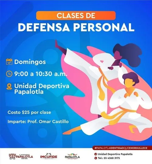 ¿Ya te inscribiste a las clases de defensapersonal dominicales jpg