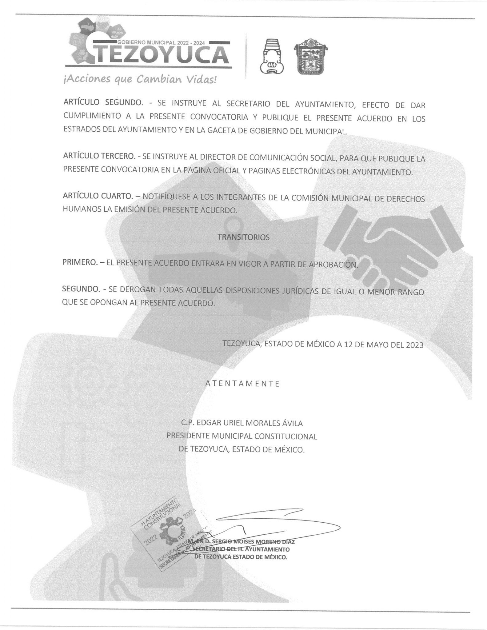 1683987517 316 CONVOCATORIA PARA LA DESIGNACION DEL DEFENSOR MUNICIPAL DE DERECHOS