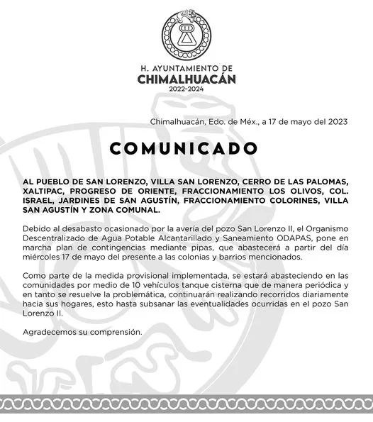 1684338949 El H Ayuntamiento de Chimalhuacan informa jpg