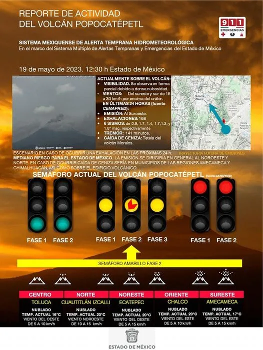 1684531736 Reporte del monitoreo de CENAPRED al volcan Popocatepetl jpg