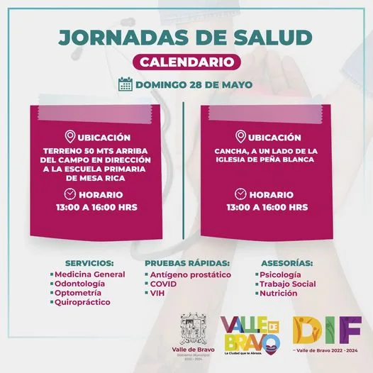 Este Domingo 28 De Mayo Las Y Los Esperamos En Nuestras Jornadas De Salud Dond Estado De México 