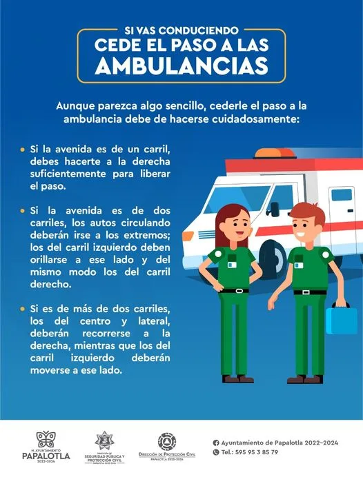 ProteccionCivilSomosTodos ¡Si una ambulancia circula en tu camino CedeElPas jpg