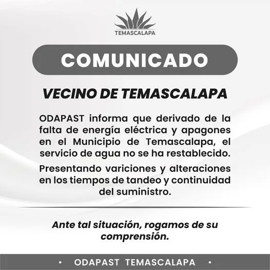 ¡AVISO IMPORTANTE Temascalapa Odapast Agua jpg