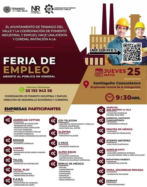 ¡Asiste a la Feria de Empleo en Santiaguito Coaxustenco Te jpg