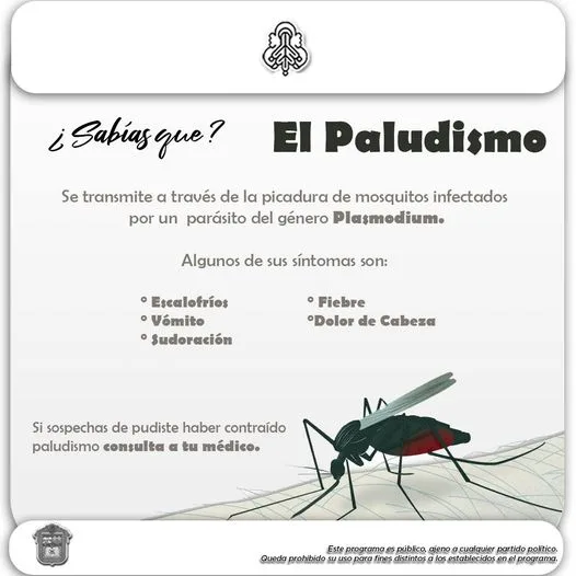 ¿Sabias que El paludismo o malaria es causado por un jpg