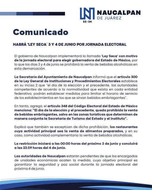 1685748887 Habra ley seca este 3 y 4 de junio por jpg