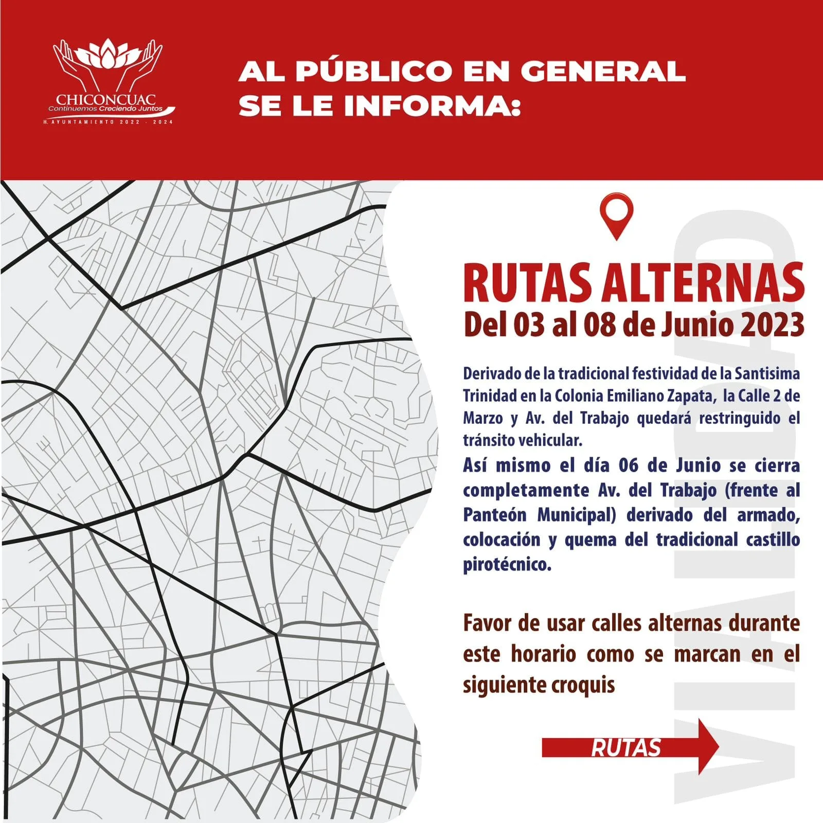 1685795691 AVISO IMPORTANTE Rutas alternas derivado de la festividad de la jpg