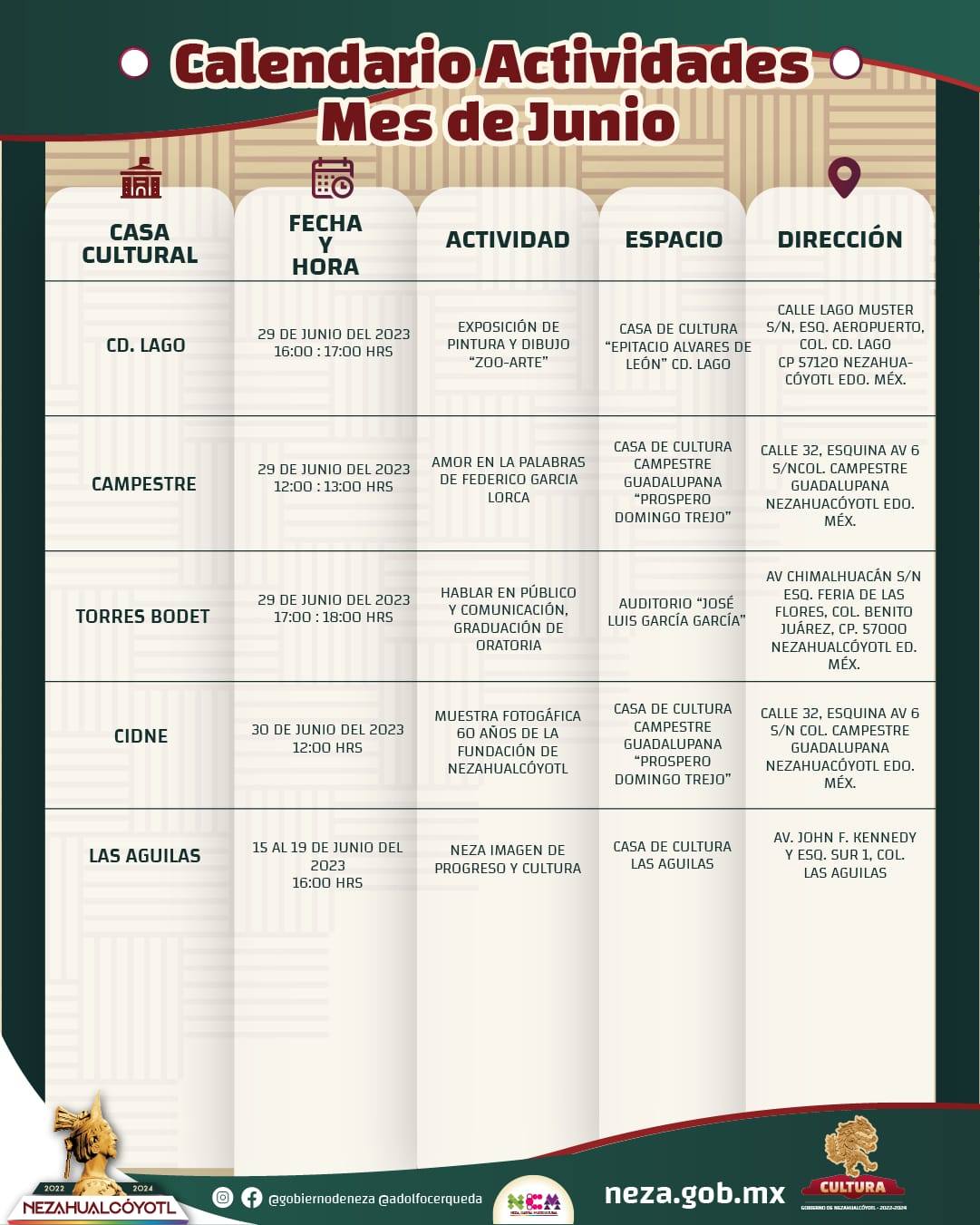 1686248011 947 Calendario No te pierdas de las ActividadesCulturales que tenemos