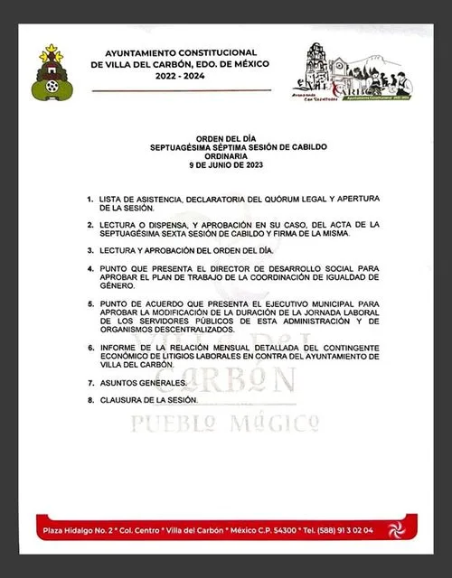 1686419920 Orden del dia de la Septuagesima Septima Sesion Ordinaria de jpg