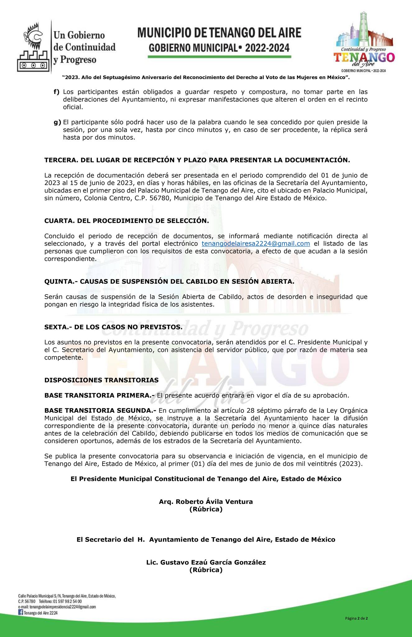 1686610221 248 CONVOCATORIA PARA LA PARTICIPACION EN LA SESION DE CABILDO ABIERTO