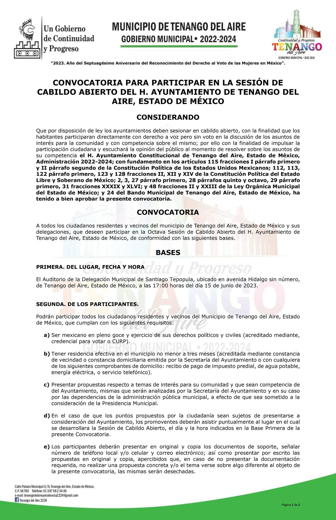 1686610255 CONVOCATORIA PARA LA PARTICIPACION EN LA SESION DE CABILDO ABIERTO jpg