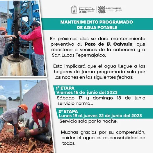 1686923089 Aviso Mantenimiento preventivo al Pozo de El Calvario jpg