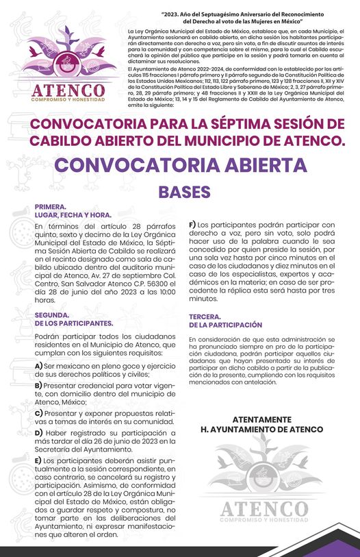 1687191521 El Gobierno Municipal de Atenco CONVOCA a toda la comunidad