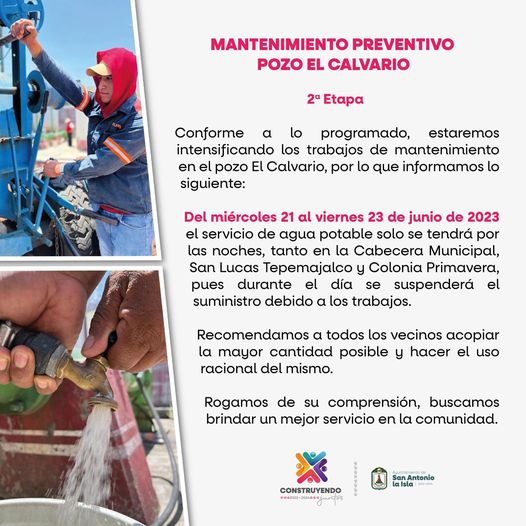 1687353528 Aviso Continuan los trabajos de mantenimiento en el pozo