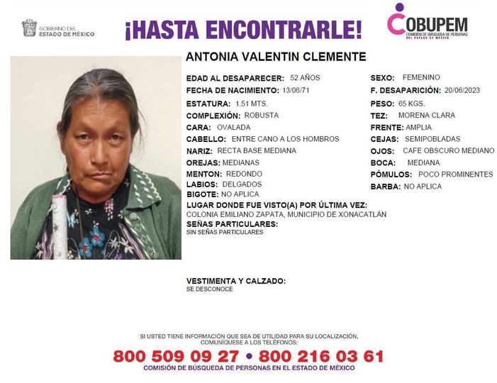 1687447956 Solicitamos su ayuda para localizar a la Sra Antonia Valentin