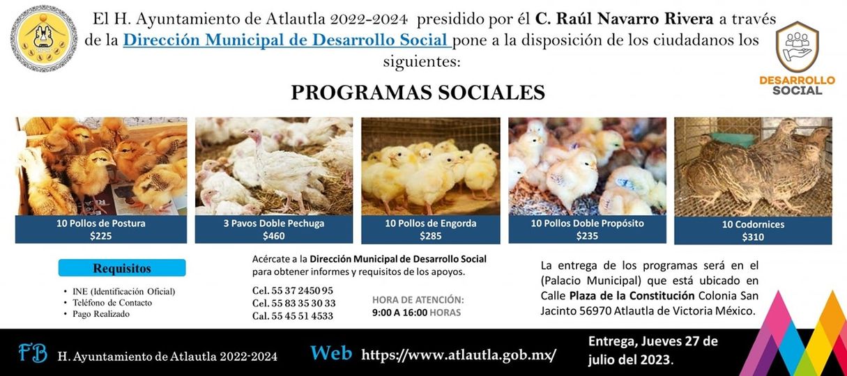 1687533164 SE INVITA A LA COMUNIDAD A QUE ADQUIERAN SUS AVES