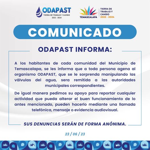 1687538444 INFORMACION IMPORTANTE A los habitantes de cada comunidad del Municipio