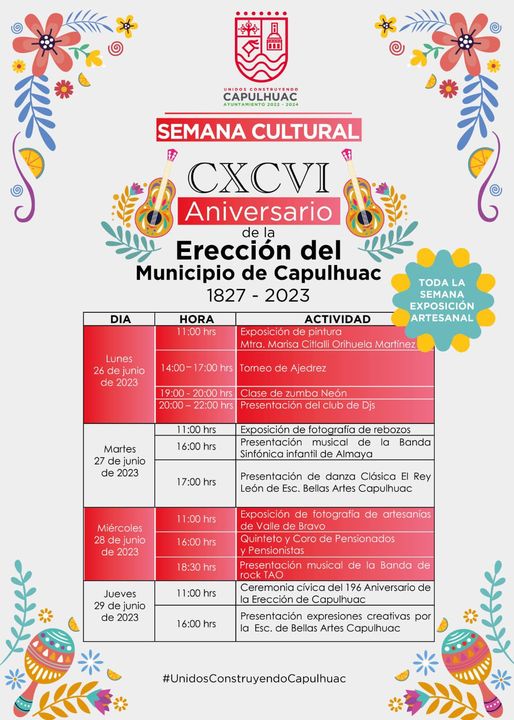 1687785824 El Ayuntamiento de Capulhuac te invita a la Semana Cultural